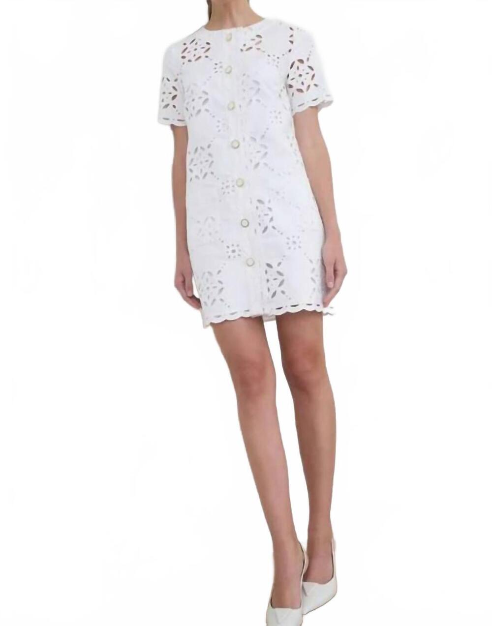 NEW ZOE AND CLAIRE everly eyelet romance mini dress in white